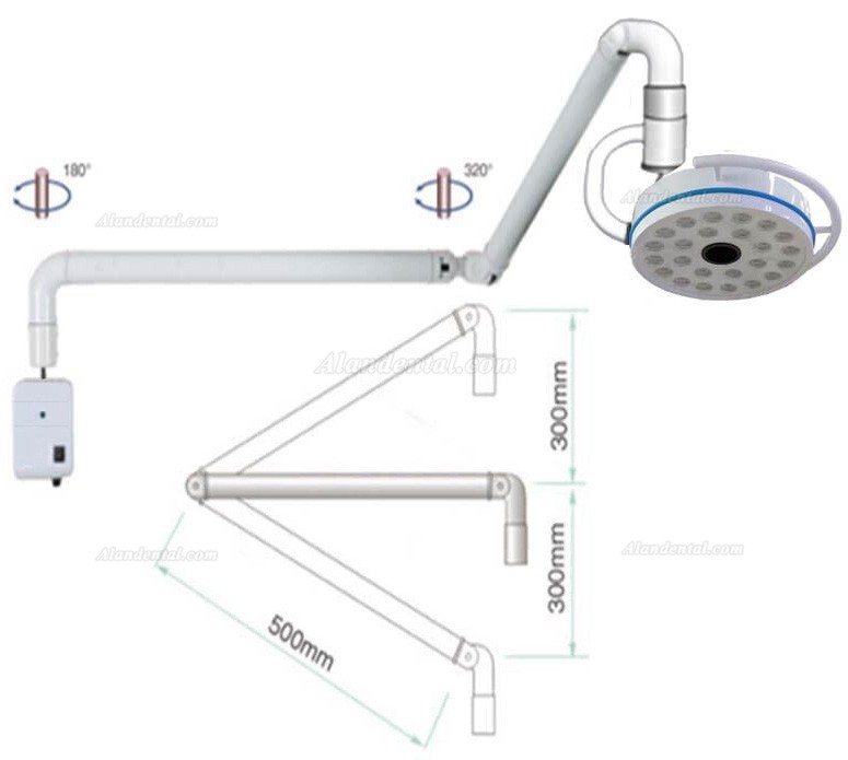 72W Dental Wall-Mounted Surgical Lamp 24 LEDs Dental Shadowless Operation Light